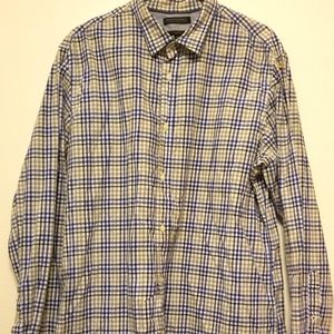 Banana Republic Men's XL Slimfit L. Sleeve Button Down Blue White & Gray Shirt